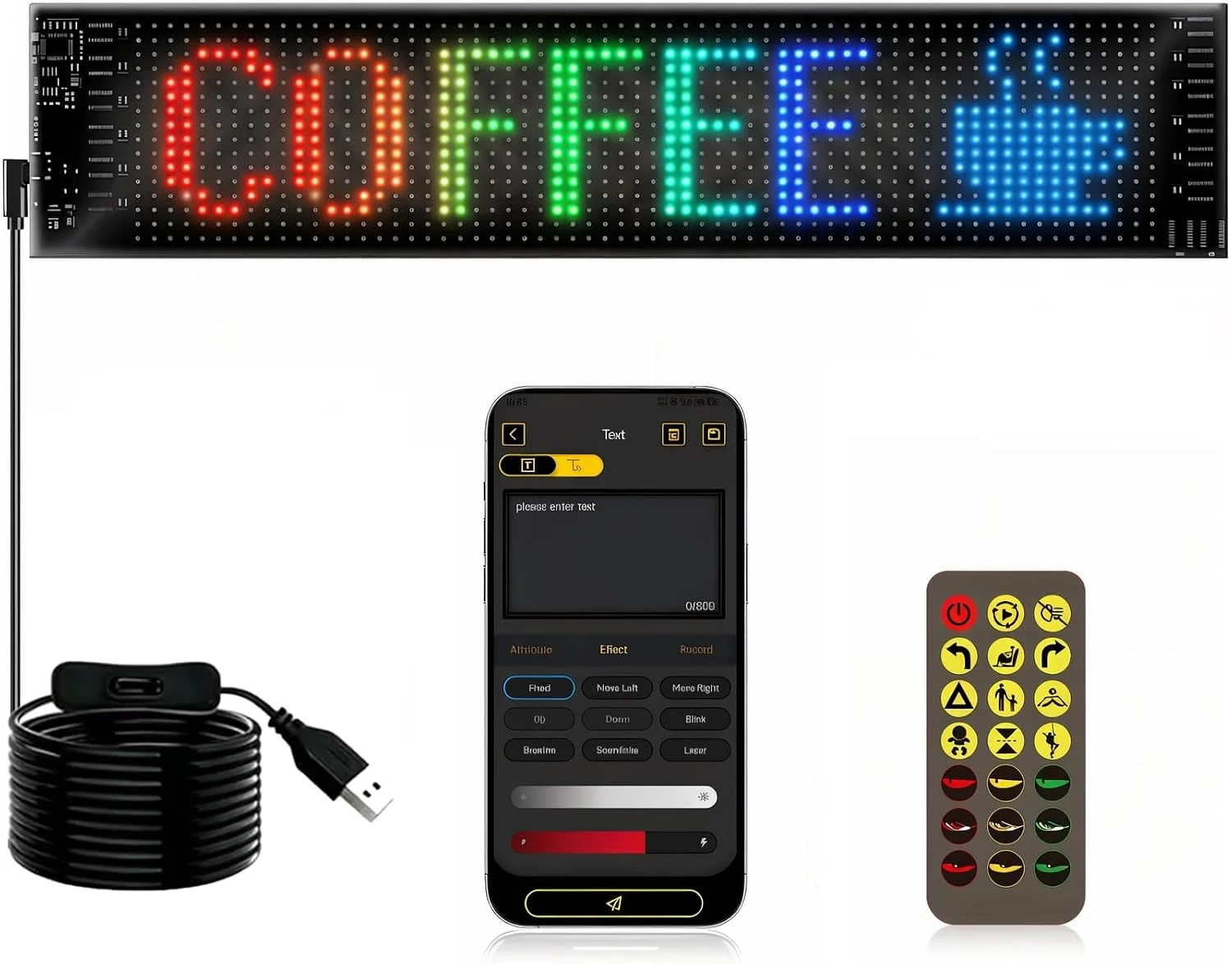 تابلو LED ماتریسی انعطاف‌پذیر 16×64 پیکسل RGB