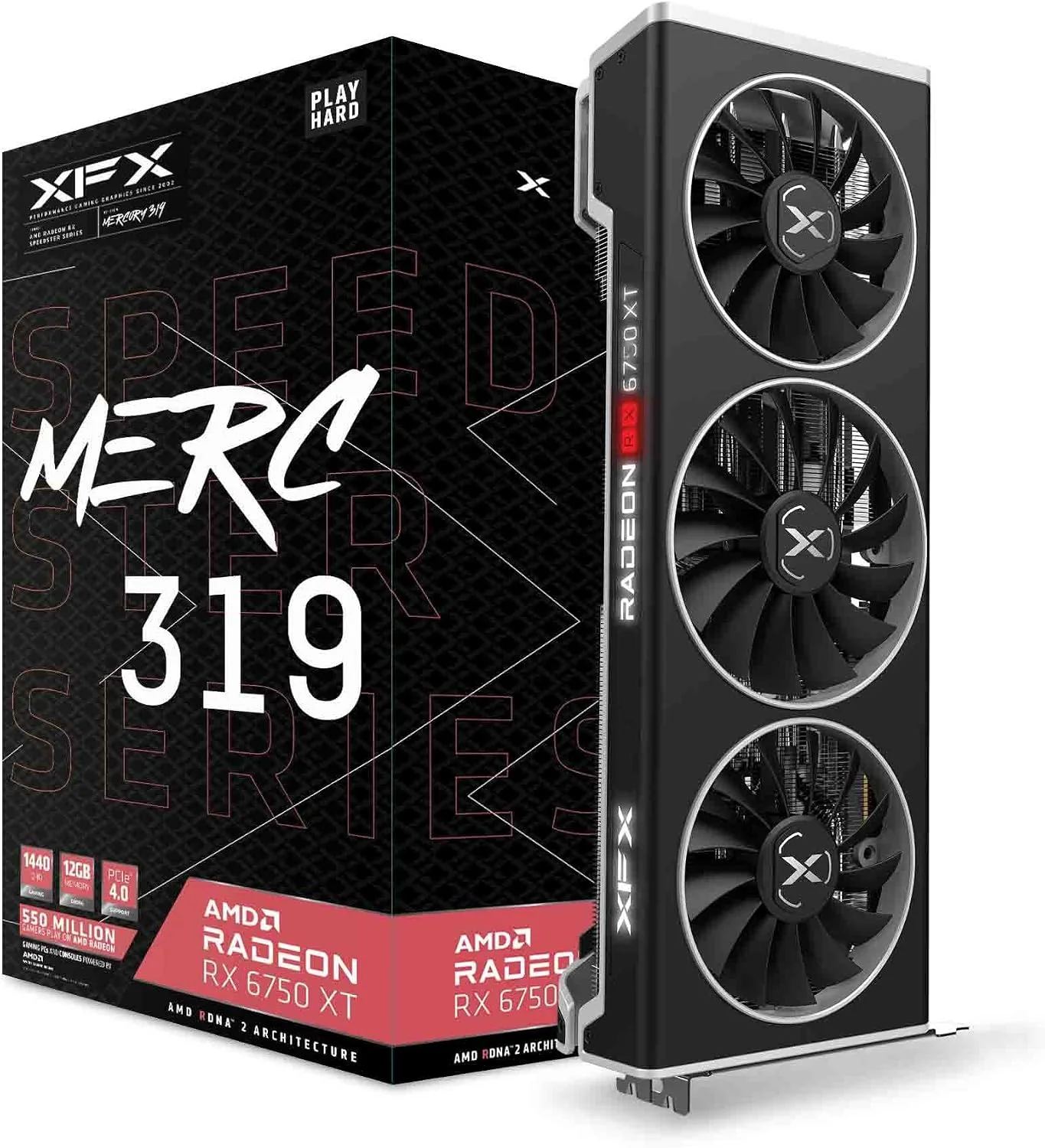 کارت گرافیک ایکس‌اف‌اکس مدل Speedster MERC319 RX 6750 XT 12GB
