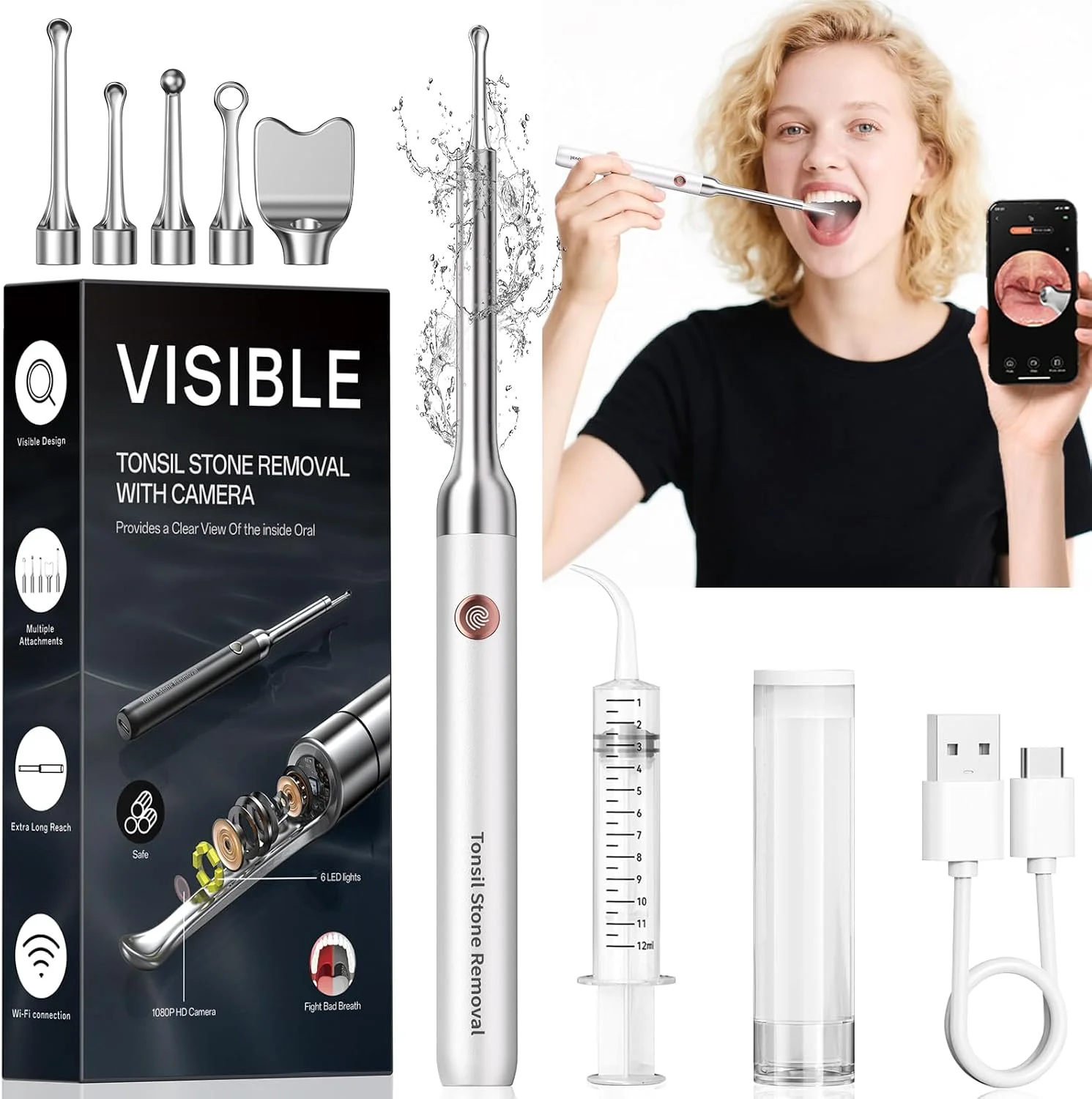 دستگاه ساکشن و حذف سنگ لوزه با دوربین و چراغ LED دستگاه ساکشن و حذف سنگ لوزه با دوربین و چراغ LED