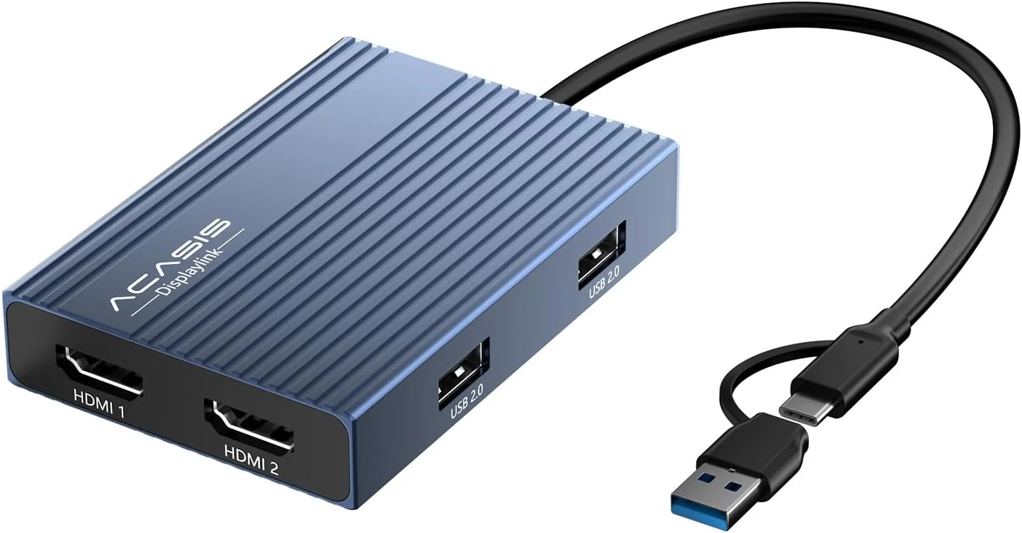 آدابتور تبدیل USB C به دو پورت HDMI ایسیس DisplayLink