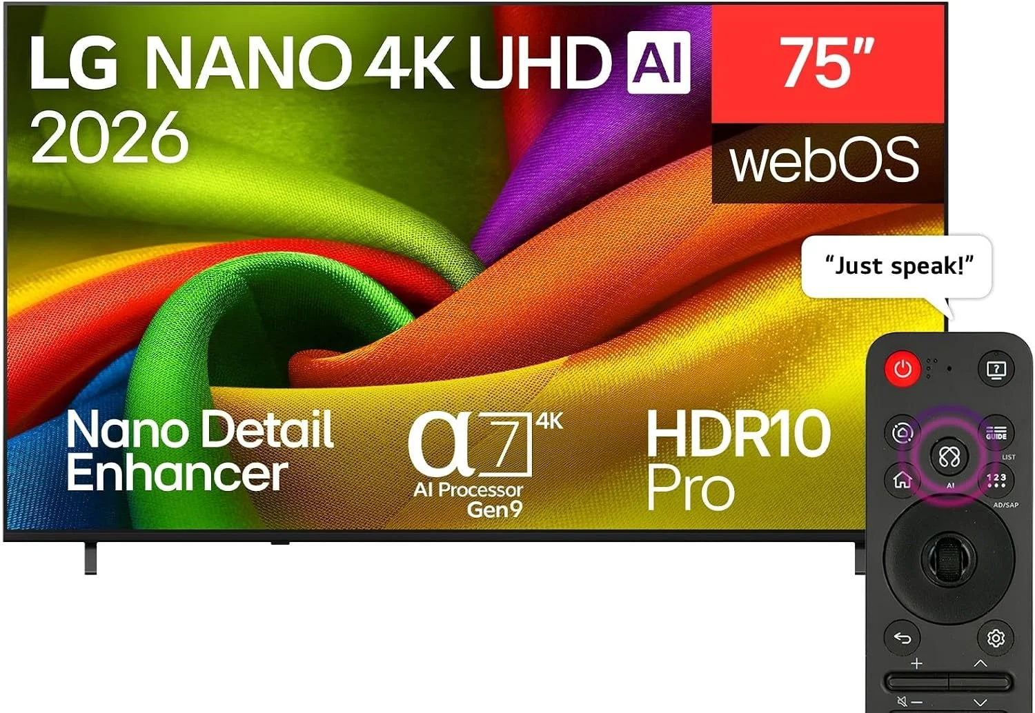 تلویزیون 75 اینچ ال‌جی 4K هوشمند مدل NU84