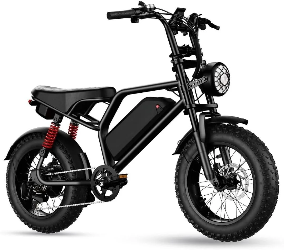 دوچرخه برقی Fat Tyre Scrambler مشکی ساتن دوچرخه برقی Fat Tyre Scrambler مشکی ساتن