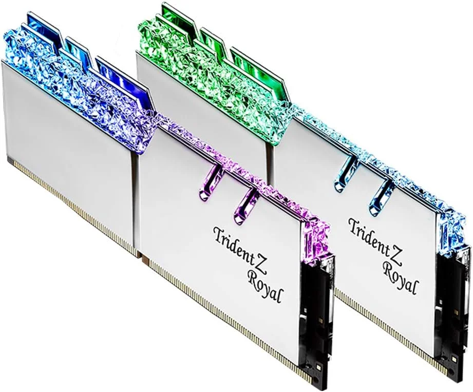 رم کامپیوتر جی اسککیل Trident Z Royal 32GB 3200MHz CL16 نقره‌ای