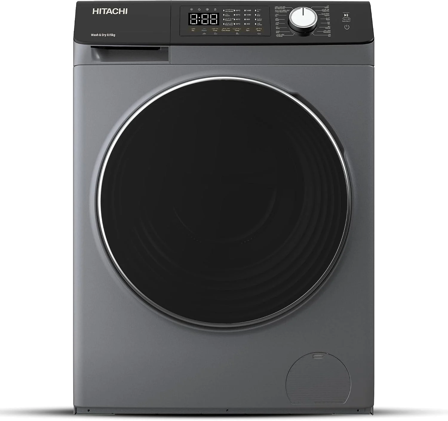 ماشین لباسشویی و خشک کن هیتاچی 8 کیلوگرم خاکستری تیره BD-D802HVOS