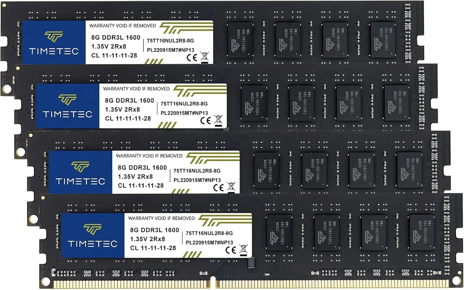 رم کامپیوتر تیم تک 32 گیگابایت DDR3 1600MHz چهار کاناله
