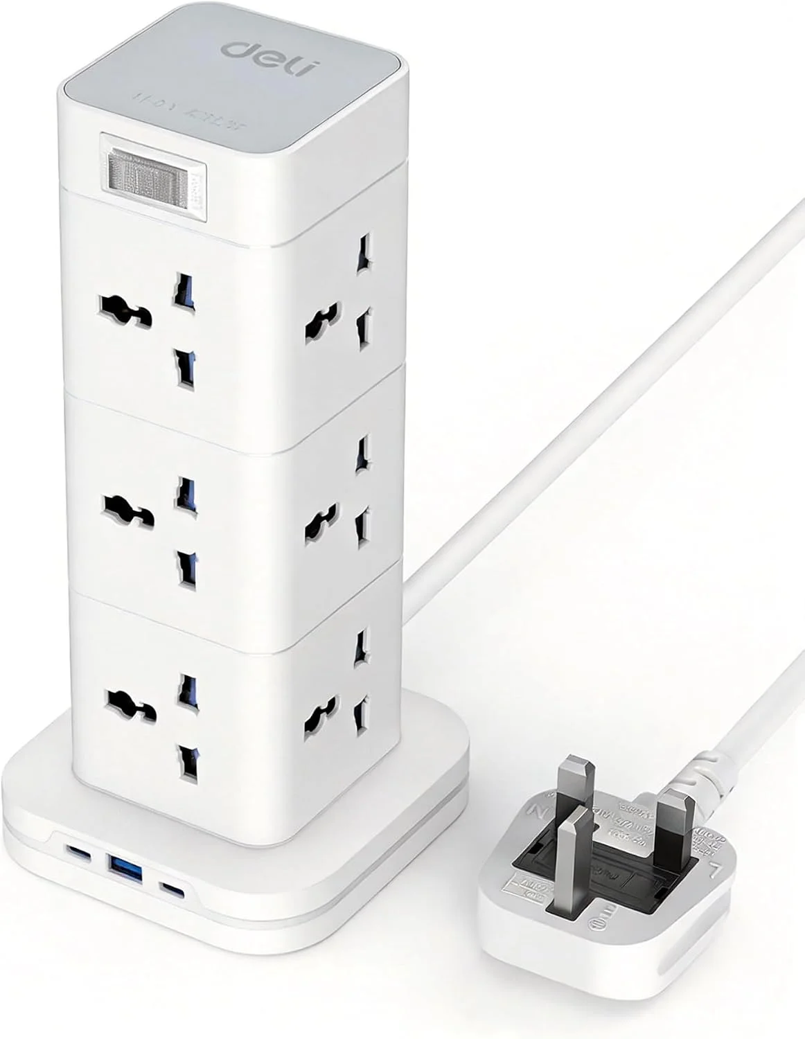 چندراهی برق برج دلی 12 پریز و 3 پورت USB با کابل 3 متری چندراهی برق برج دلی 12 پریز و 3 پورت USB با کابل 3 متری