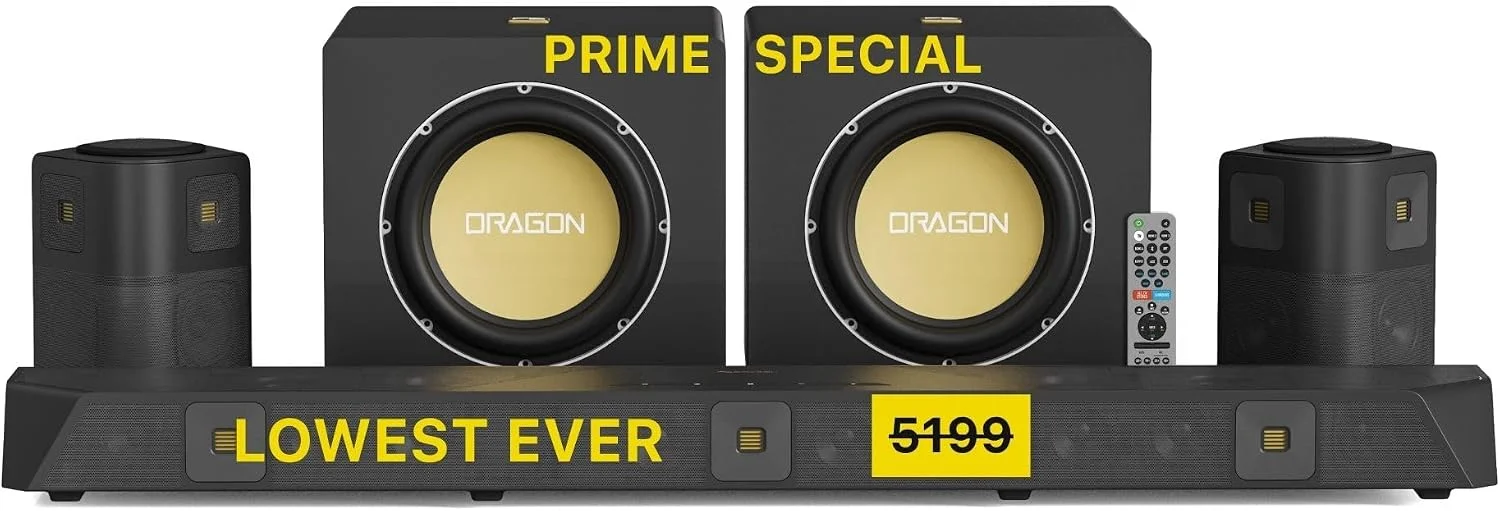 ساندبار ناکامیچی Dragon 11.2.6 دالبی اتمس با دو ساب ووفر ۱۲ اینچ