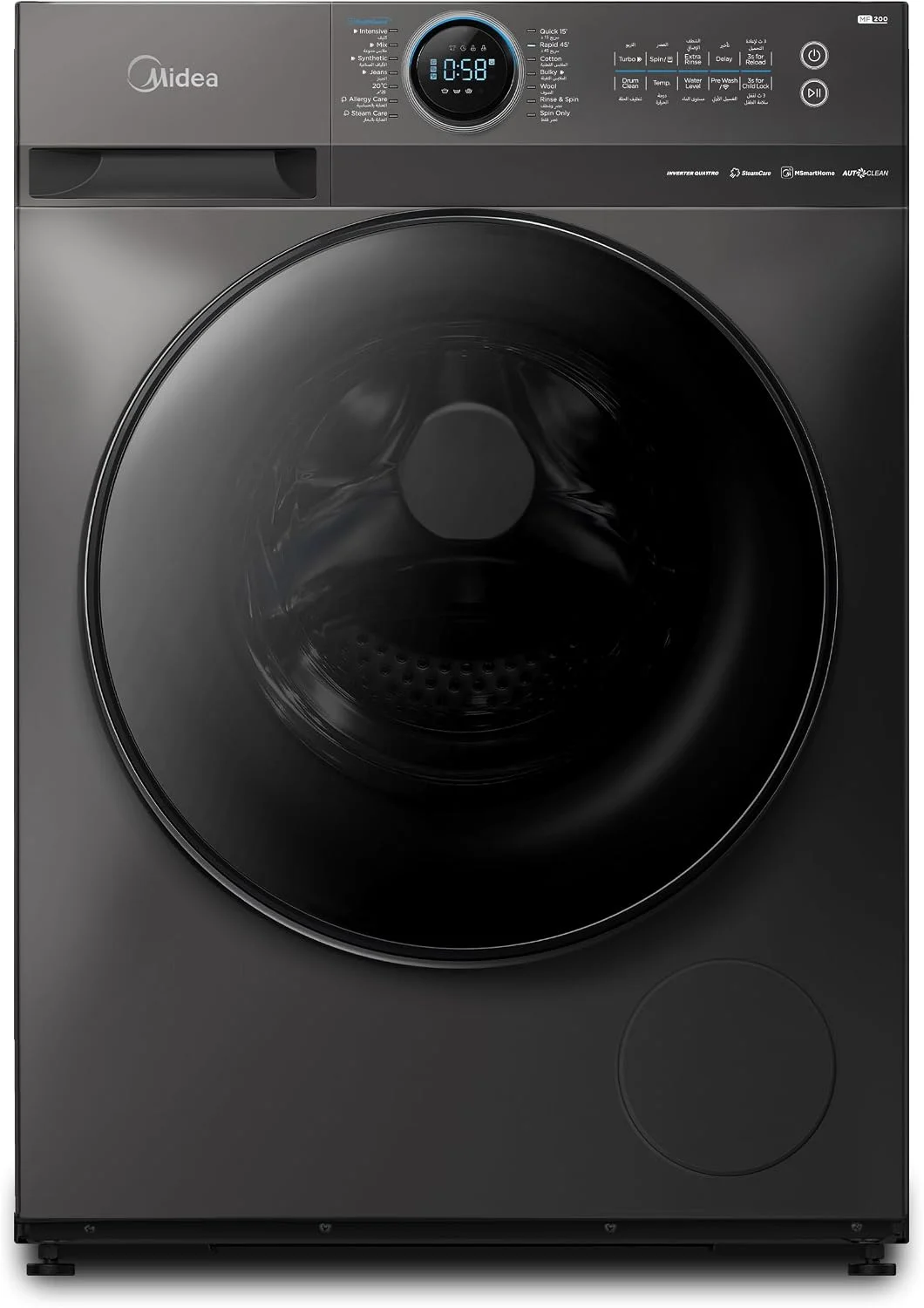 ماشین لباسشویی هوشمند ۱۲ کیلویی میدیا مدل MF200W120WBTGCC