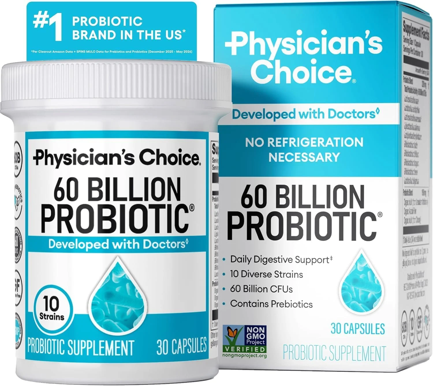 مکمل پروبیوتیک Physician's CHOICE مدل 60 Billion CFU 30 عددی