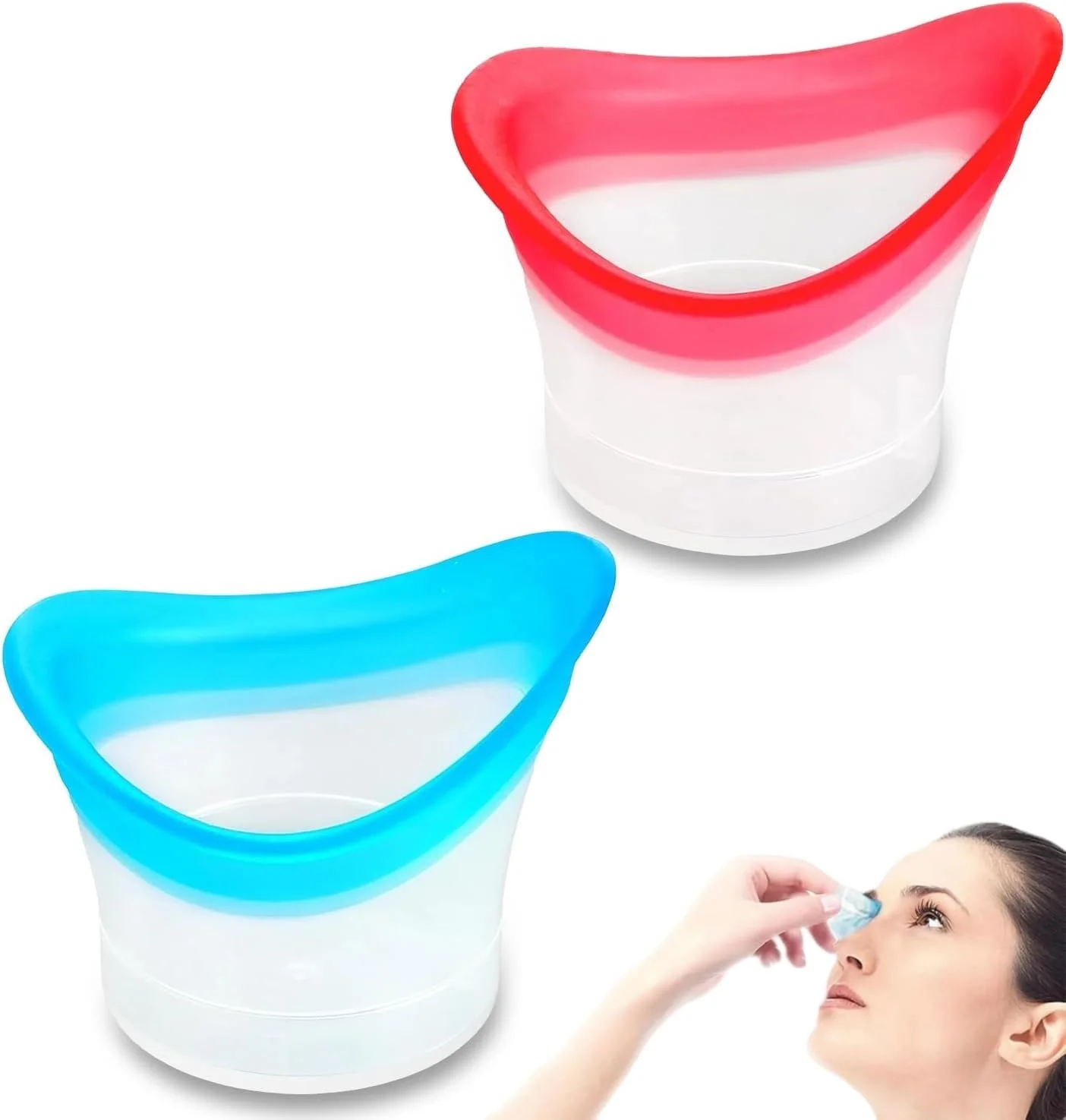پکیج ۲ عددی فنجان شستشوی چشم سیلیکونی قابل استفاده مجدد رنگی