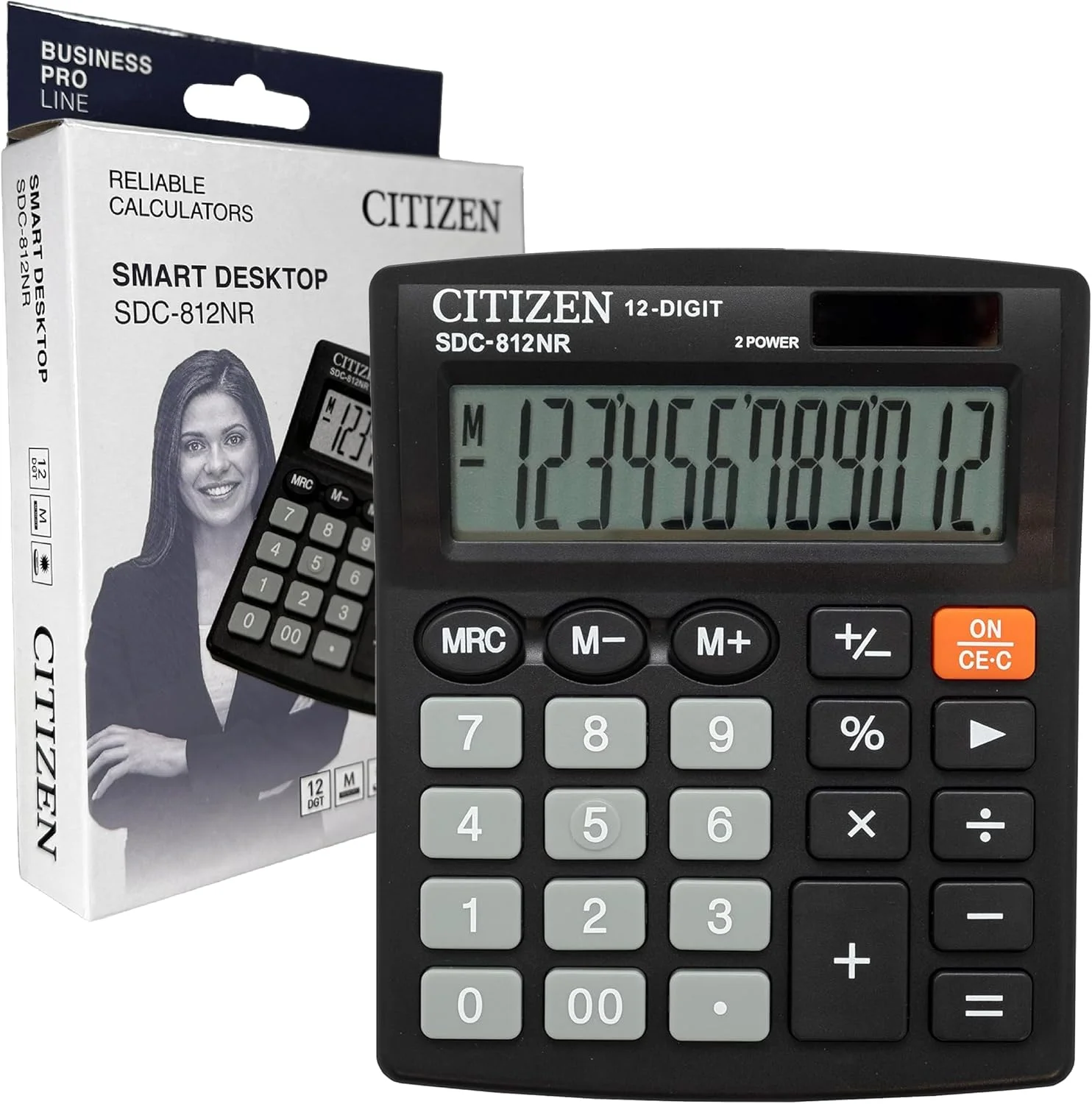 ماشین حساب جیبی و رومیزی سیتیزن مدل SDC812 خاکستری
