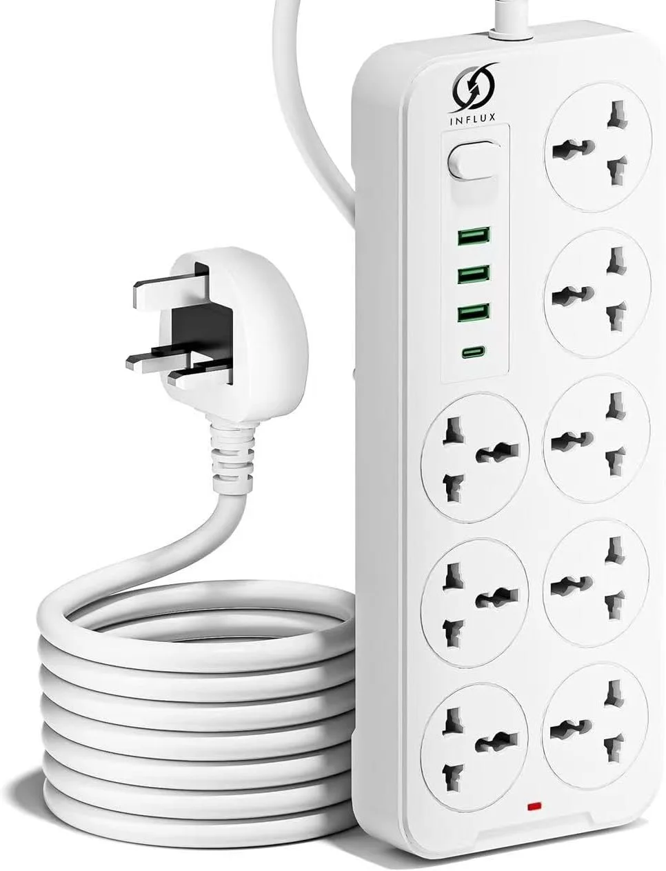 چندراهی برق اینلاکس مدل 8 پریز طول 3 متر