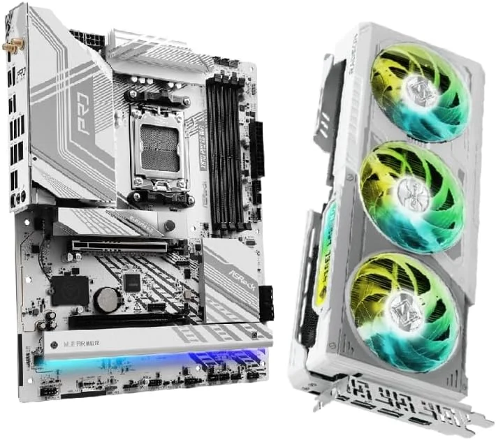 باندل کارت گرافیک و مادربرد ایسراک Radeon RX 9070 XT Steel Legend و X870 Pro RS WiFi