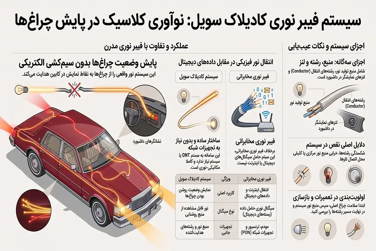 فیبر نوری کادیلاک سویل چیست و چه کاربردی دارد