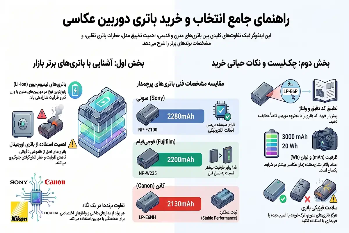 انواع باتری دوربین عکاسی