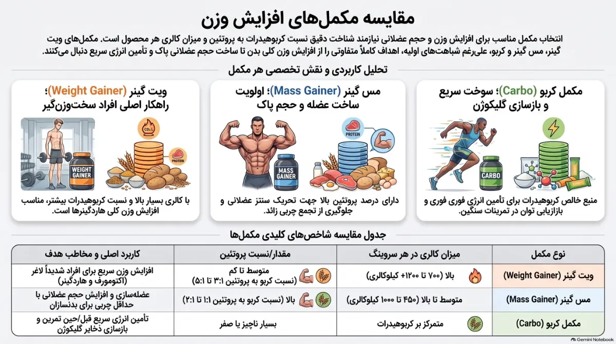مقایسه-مکمل-افزایش-وزن