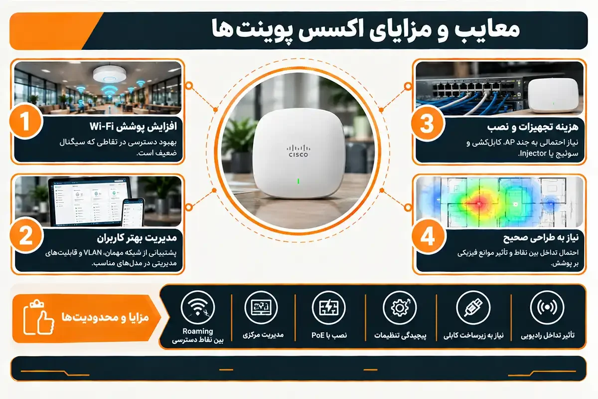 معایب و مزایای اکسس پوینت چیست