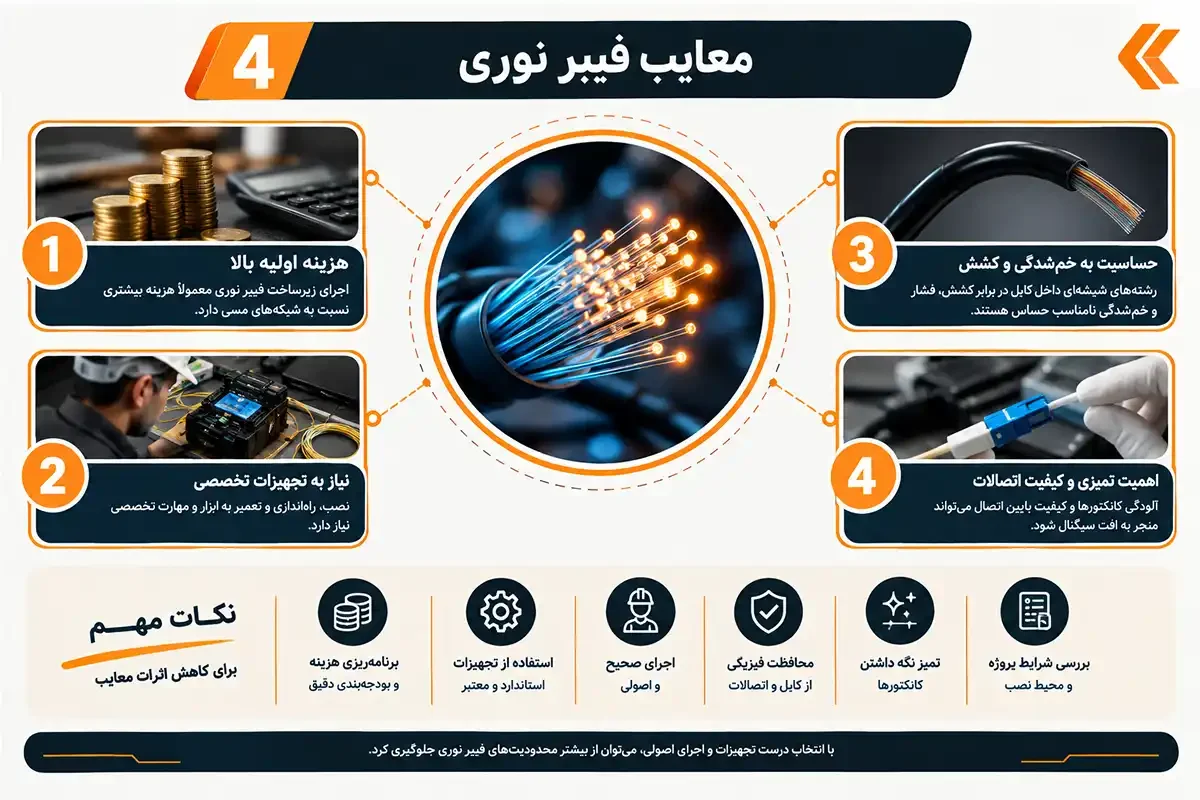 کیان داریا معایب حداکثر سرعت فیبر نوری