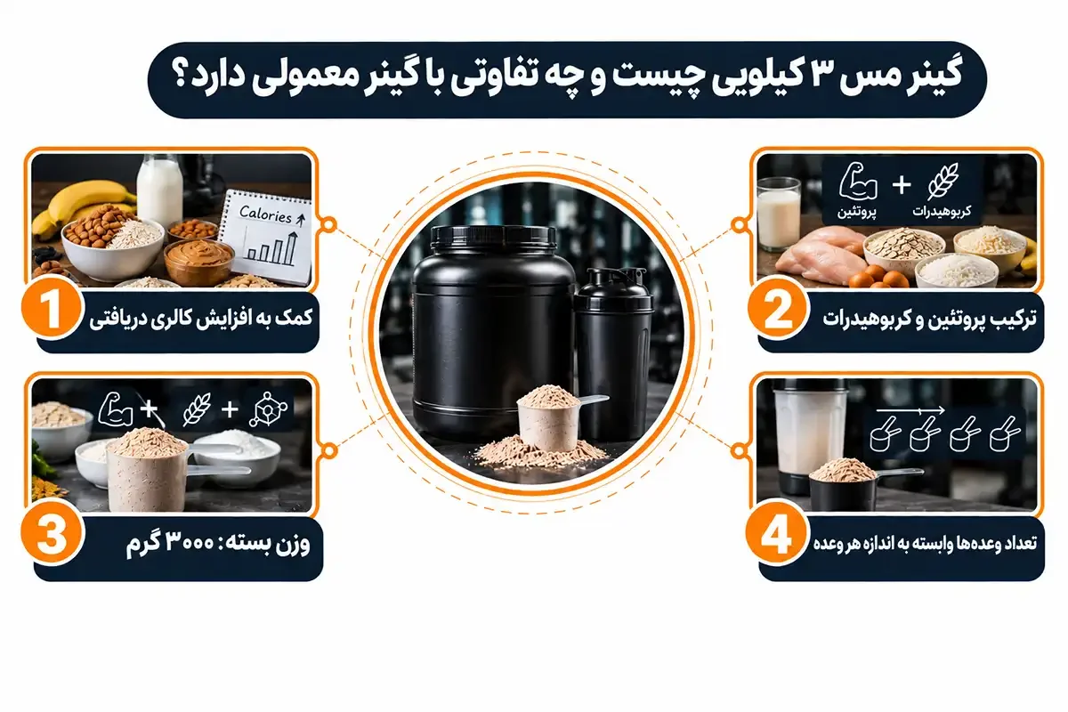 گینر چیست و قیمت گینر مس ۳ کیلویی